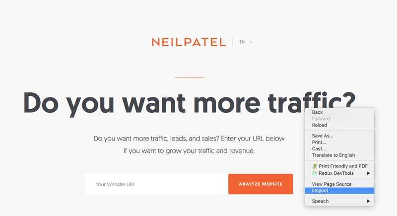 Neli Patelのウェブサイト右クリックしてコンソールを選択